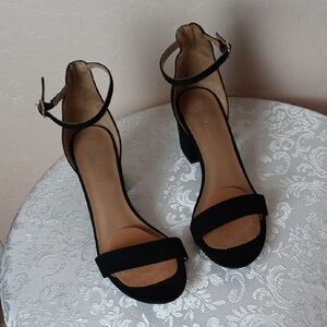 Rohb By Joyce Azria Elegant Black Ankle Strap Heels